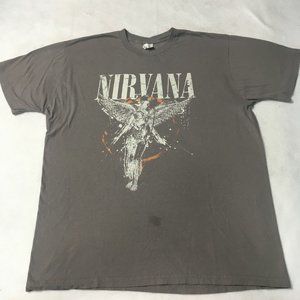 #00 NIRVANA T SHIRT In Utero Winged Woman Logo Grunge Kurt Cobain Band Retro 2XL